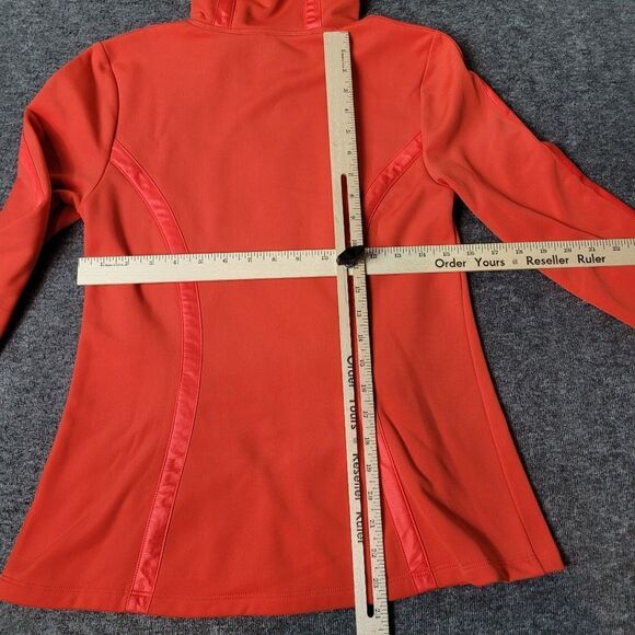 Athleta Verbier Jacket 2 Womens Size M Orange Soft Shell Zip Up Hooded - Picture 10 of 12
